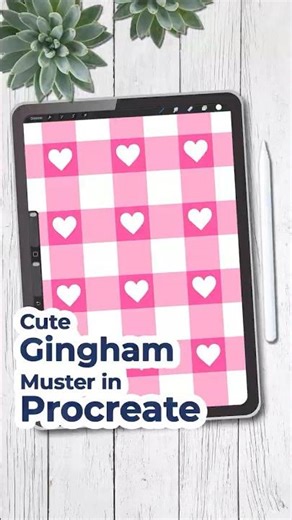 Süßes Gingham Muster in Procreate #procreate #procreatetutorial #surfacedesign