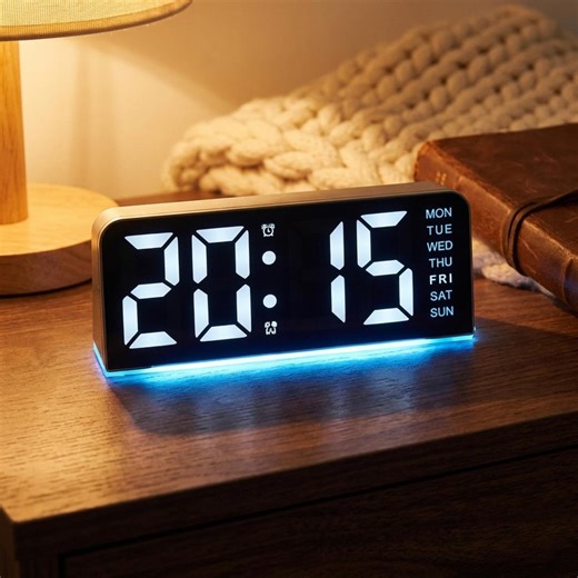 LED Digital Alarm Clock Modern Resin Desk Clock With Smart Light Sensor and Temperature Display Minimalist Bedside Aesthetic Home Decor - Etsy