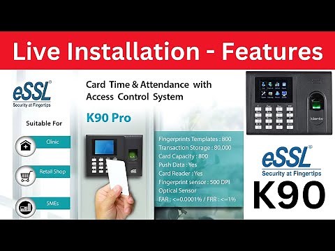 eSSL K90 Biometric Attendance Machine Live Installation | Complete Feature