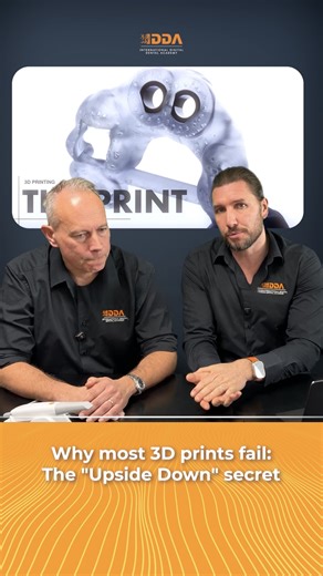 Why most 3D prints fail: the “upside-down” secret Most 3D prints don’t fail because of the printer. They fail because of how the object is positioned. Printing doesn’t build up the way most people imagine - it builds upside down, layer by layer. And when precision matters (think surgical guides and sleeve areas), orientation becomes everything. In this short clip, we touch on: • Why flat printing isn’t always possible • What really happens when a print isn’t supported • Why support design is jus