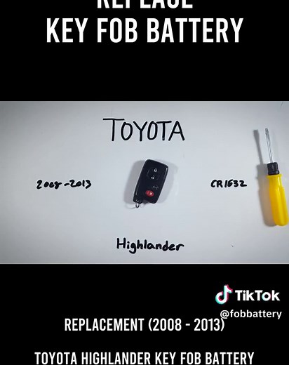 Toyota Highlander Key Fob Battery Replacement (2008 - 2013) #auto #howto #battery #carfob #keyfob #toyota #highlander #diyfix #carrepair #toyotahighlanderrepair
