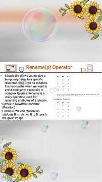 Basic operators in relational Algebra #dbms #bca #shorts #relationalalgebra