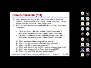 Computer Organization: Lecture (9) Chapter 1 (Slides 37:52)