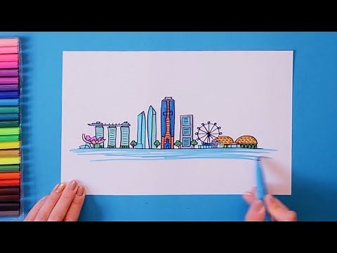 How to draw Singapore City Skyline