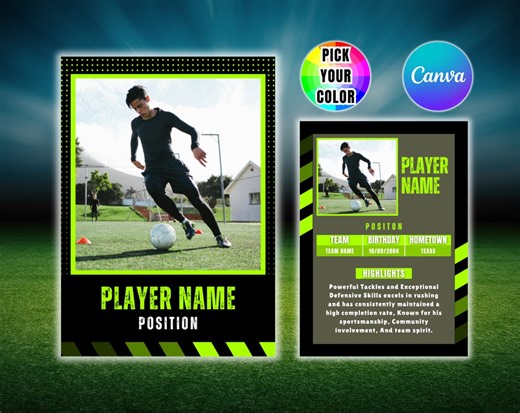 Custom Soccer Trading Card Template, DIY Player Card (canva) - Etsy