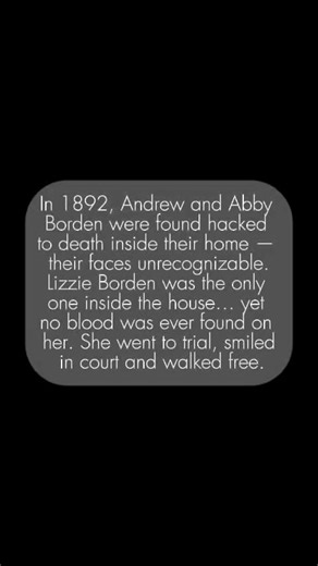 In 1892, Fall River, Massachusetts woke to a nightmare. Lizzie Bordens father and stepmother were found hacked to death. Blood soaking the floor. Lizzie was calm… too calm. No blood on her clothes. No signs of a break-in. She swore she was innocent — and the jury believed her. But over a century later, the question still haunts everyone who knows her name. Did Lizzie Borden get away with murder? #lizzieborden #truecrimecommunity #truecrime #unsolvedmysteries #Crime | Nightmare Road Show