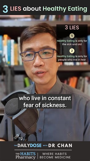 24K views · 601 reactions | Don't let these 3 lies about healthy eating rob you of a chance to develop healthy eating habits that will help you prevent and combat diabetes, hypertension, high cholesterol, cardiovascular diseases and other lifestyle-related chronic diseases. Your Habits = Your Medicine (or Poision), You Choose. Dr Chan #fblifestyle #health #habits #healthyeating #healthydiet | The Habits Doctor | Facebook