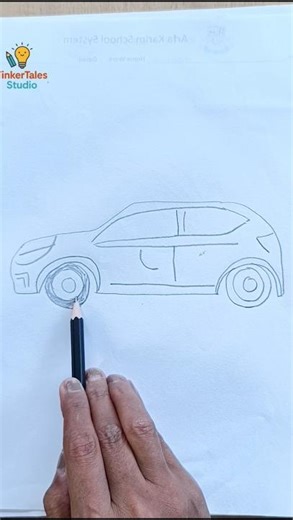 How to Draw a Car 🚗 | Easy & Simple Car Drawing for Kids & Beginners #shorts