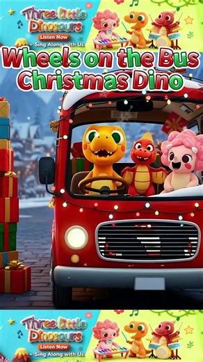 Wheels On The Bus (Christmas Dino) | dinosaurs for kids | Nursery Rhymes & Kids Songs | for babies Join Max, Rex, Skyler Glide & Rosie Tricera in this super-catchy Christmas Wheels On The Bus song for kids! 🔔 Subscribe for new dino songs every week! (Verse 1) The wheels on the dino Christmas bus go jingle jingle jingle, Jingle jingle jingle, jingle jingle jingle, The wheels on the dino Christmas bus go jingle jingle jingle, All through the snowy town! The lights on the dino Christmas bus go bli