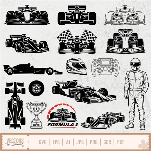 Formula Racing Car Svg Bundle, Formula Car Svg, Formula Racer Svg, Formula Front, Open Wheel Racing, Formula Car Cut Files, Motorsport Car - Etsy