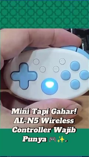AL-N5 Wireless Controller bisa dipakai di Switch, PC, Android, & iOS. Bluetooth USB-C, ada Turbo & getar, tombol mechanical responsif. Tersedia warna biru & pink — wajib punya buat gaming portable! 🔥 #ALN5 #MiniController #GamingController #idehadiahramadan #IdeHadiahRamadan