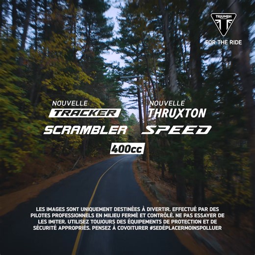 Découvrez les dernières nouveautés de notre gamme de motos de 400 cm3 : la Tracker, la Thruxton et la Scrambler 400 XC. | Triumph Motorcycles