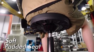 Goplus Mechanic Stool, Rolling Garage Chair with 16”-22” Adjustable Height, Removable Magnetic Tool Tray, 2” Thick Padded Cushion, Universal Wheels, 330LBS, Roller Creeper Seat (Yellow & Black)