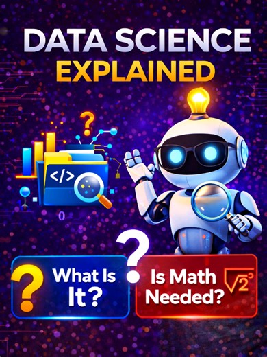 Data Science isn’t hard… it’s just explained in a complicated way. 🔥 In this video, I explain 4 basic questions about Data Science in simple terms: • What is Data Science? • Data Analyst vs Data Scientist • Is coding everything? • Do you really need strong math? If you're a beginner or thinking about starting Data Science, this video is for you. Follow for Part 2 🚀 #datascience #ai #trending #viralvideo #clawdbot