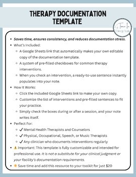 Therapy Documentation Template