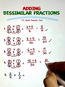 Adding DISSIMILAR FRACTIONS!! #mathchallenge #fractions #mathematics #teachergon #math | Ako si Teacher Gon