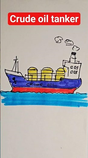 How to draw a crude oil tanker? Transportation drawing tutorial for beginners