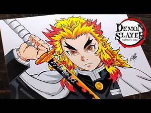 How to draw"Kyōjurō Rengoku"(Flame Hashira)step by step (Tutorial) for beginners||Demon slayer
