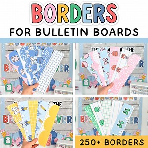 Bright Printable Bulletin Board Borders for Composition Notebook & Bright Classroom Decor - Etsy