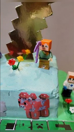 Easy Minecraft Chocolate Cake design 💯yummy #cake #chocolate #yummy #delicious #shorts #easy