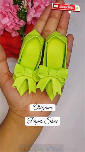 Origami paper shoe for baby shower|origami paper craft|diy mini cinderellah shoe#shorts #shortsfeed