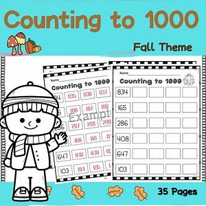 Counting to 1000 Fall Math Worksheet: 2nd Grade (printable Download) - Etsy Canada