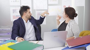 Teamwork, business, charts.