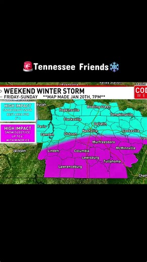 🚨 Tennessee friends — winter storm expected this weekend. Stay safe, stay warm, and stay off the roads if you can ❄️🙏 #tennesseeweather #tennessee #snow #tiktokweather #tiktoknews