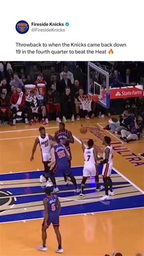 The Knicks were down 90-71 early in the 4th and came all the way back to win it
