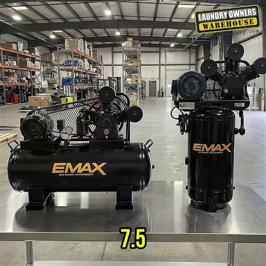 Get EMAX air compressors shipped the same day from Laundry Owners Warehouse. No downtime.