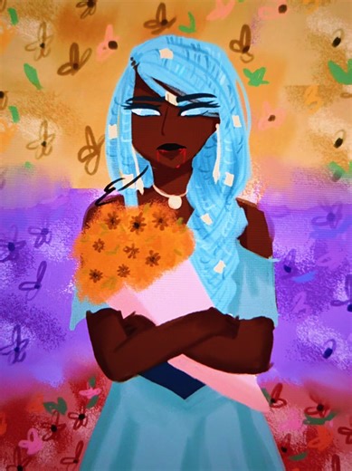 aroace hanahaki | im gonna reupload this when I redo the flowers bc i came up with the genius idea to make them aroace colors #trending #oc #fypシ #fyp #mitski