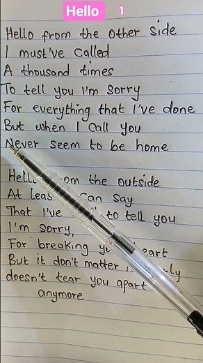 Hello song by Adele #lyrics #Hello #Adele #songlyrics