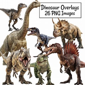 Dinosaur Overlay, Tyrannosaurus Realistic Digital Downloads,26 Jurassic Velociraptor Triceratops Clipart,, T-rex Dino Brachiosaurus Mosasaur - Etsy