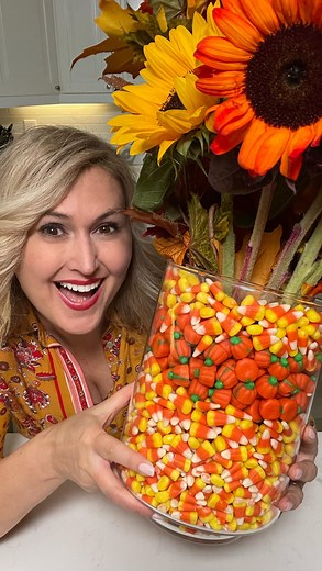 Jennifer Valentyne | Do you like Candy Corn? Here’s a fun DIY you can do for the season. The kids will love it!! #halloween #candycornvase #candycorn #diy | Instagram