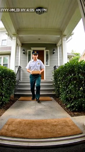 OMG!!! Delivery driver hides behind bush #funny #parcel #pranks #ringdoorbell #ringdoorbellfootage