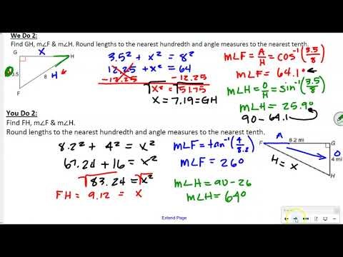 Finding Angles in Right Triangle Using Inverse Trig Ratios