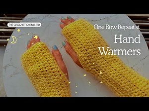 Easy Classic Crochet Fingerless Gloves | Beginner Hand Warmers Step-By-Step One row repeat Tutorial