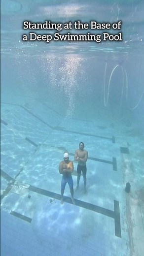 Standing at the Base of a Deep Swimming Pool 🏊🏻 #swimming #swimmingtips #deepwater #swimmingpool