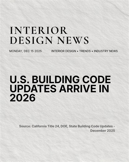 Design Growth Hub on Instagram: "Major U.S. building code changes take effect in 2026 - led by California’s Title 24 updates. From electrification and stricter energy standards to fire resilience, accessibility, and documentation requirements, these changes will directly impact interior planning and material choices. Save this if compliance matters to your projects. - @designgrowthhub #buildingcodeupdates #interiordesignnews #2026regulations #title24 #designcompliance #sustainabledesign #industr