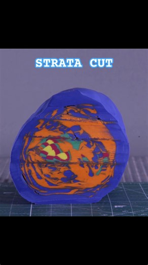 STRATA CUT - orange and blue mixed pattern. #stratacut #stopmotion #animation #noai #claymation