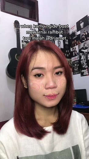 Garnier Raspberry Red Hair Color Transformation | Jamet Rambut Merah