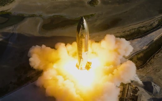 SpaceX星舰S25首次静态点火，6台猛禽发动机。