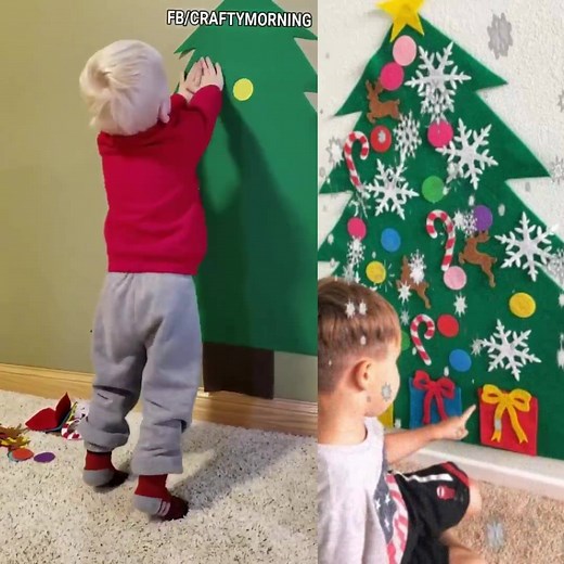 FELT CHRISTMAS TREE...so cute!! The kids can decorate it over and over again!! Find it here (affiliate link)—>https://rstyle.me/ p6liv23Y_xl4300R0yJpww . | Crafty Morning