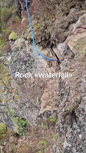 Ever seen a rock «waterfall»? Now you have!🫡 #norway #fyp #NorwegianFjords