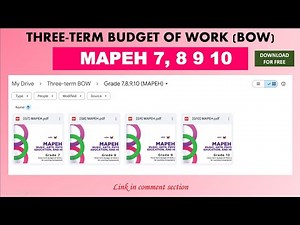 Three-term Budget of Work (BOW) for MAPEH 7, 8, 9 & 10
