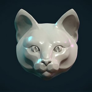 Cat Head - 3D Model by Skazok