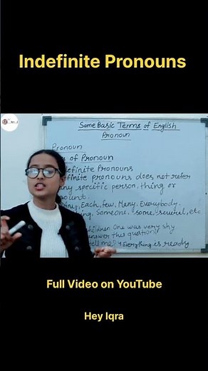 What are INDEFINITE Pronouns? #english #heyiqra #languageeducation #englishgrammar #pronouns