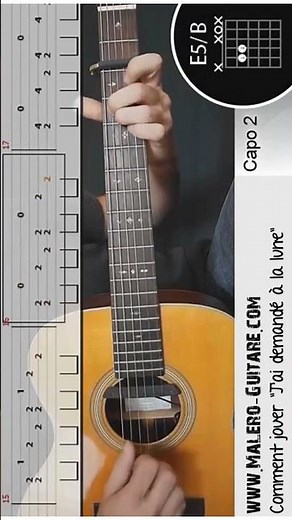 Comment jouer "J'ai demandé à la lune" à la guitare #guitarecover #coursdeguitare #tablature