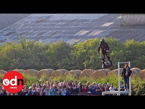 French Flyboard Inventor Hugs Crew Member After Historic Channel Crossing