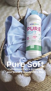 Apportez plus de douceur à votre linge, grâce à l'adoucissant concentré Pure Soft 💜 👉🏼 Adoucit, protège et parfume agréablement votre linge 👉🏼 Protège les fibres et les impressions sur les textiles 👉🏼 Formule composée à 92% d'ingrédients d'origine naturelle 👉🏼 Disponible en 4 parfums frais Profitez de notre offre du moment : -25% sur le Pure Soft de votre choix : https://bit.ly/45VRuu7 Veillez à toujours suivre les informations figurant sur l’étiquette du produit. | Stanhome France